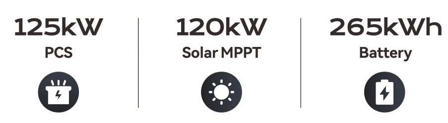 Integrated PV-Storage-Genset Hybrid System,125kW Energy Storage System,265kWh Energy Storage System,Hybrid Energy System,PV Storage System